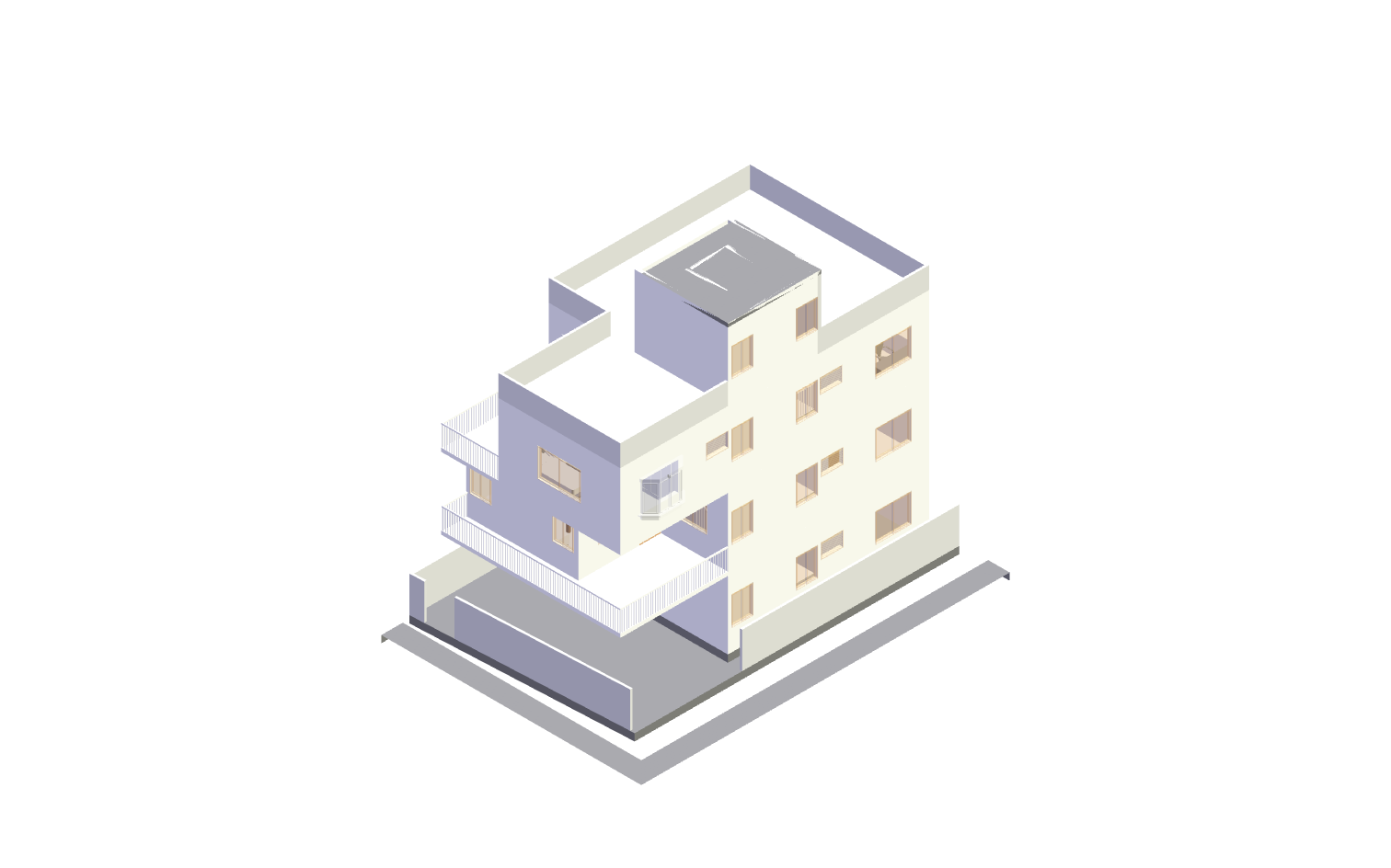30x40 4BHK North-Facing House Plan (G+3) 30x40 (1200 sqft) north-facing 4BHK residential house plan, 4-floor, by Brick & Bolt