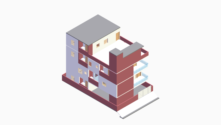 30x50 10BHK East-Facing House Plan (G+3) 30x50 (1500 sqft) east-facing 10BHK residential house plan, 4-floor, by Brick & Bolt