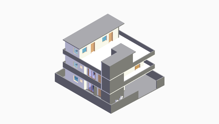 50x50 7BHK East-Facing House Plan (G+1) 50x50 (2500 sqft) east-facing 7BHK residential house plan, 2-floor, by Brick & Bolt