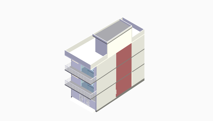 40x20 5BHK South_west-Facing House Plan (G+3) 40x20 (800 sqft) south_west-facing 5BHK residential house plan, 4-floor, by Brick & Bolt