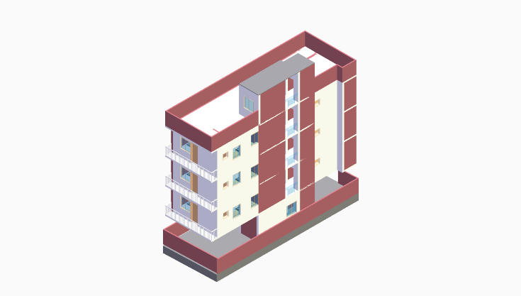 20x60 6BHK North-Facing House Plan (G+4) 20x60 (1200 sqft) north-facing 6BHK residential house plan, 5-floor, by Brick & Bolt