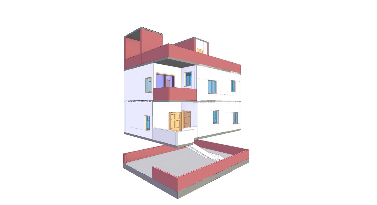 30x30 House Plan (G+3) 30x30 (900 sqft) residential house plan, 4-floor, by Brick & Bolt